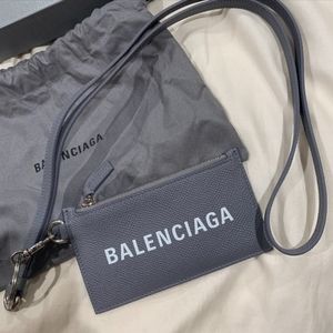 Balenciaga Leather cash card zip Wallet-On-Chain